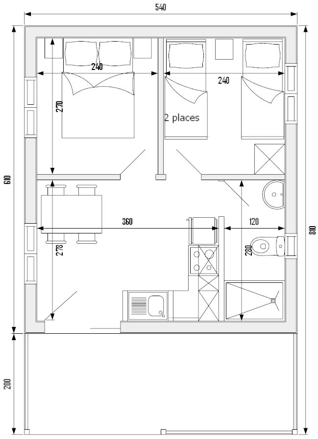 bungalow modelo family plano