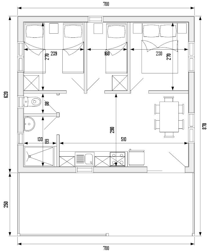 bungalows palace 3 habitaciones plano